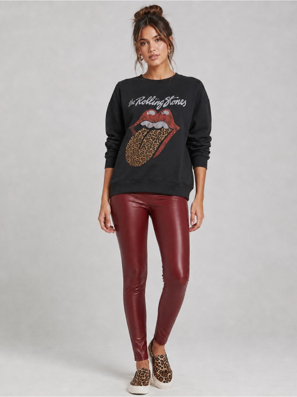 Wild fable faux leather pants burgundy Large